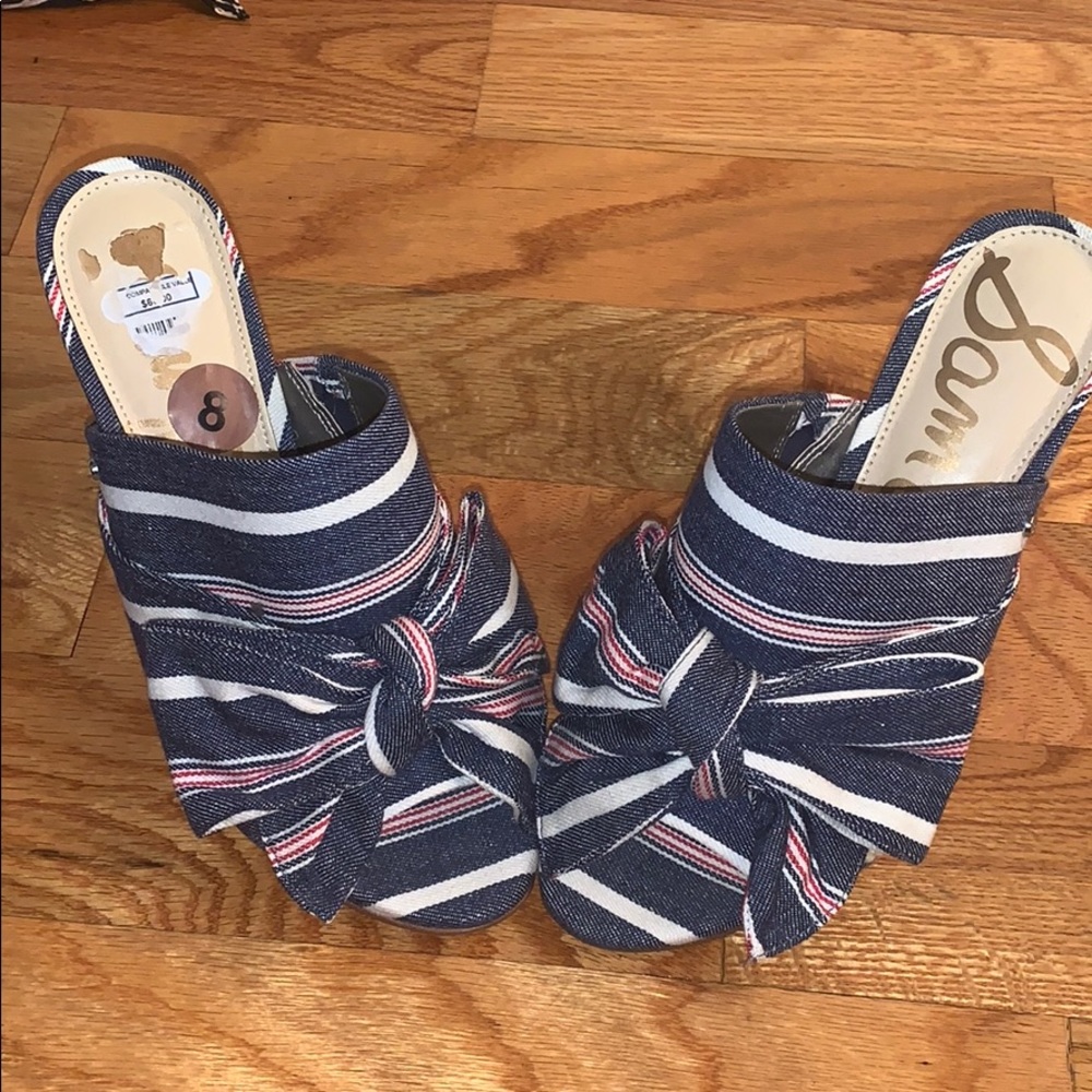 Summer denim stripe sandal! Quick sale